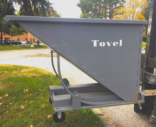 tovel garbage bin hopper with casters